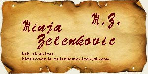 Minja Zelenković vizit kartica